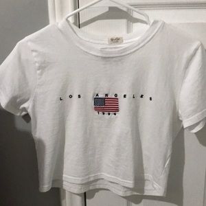 Brandy Melville white Los Angeles crop top